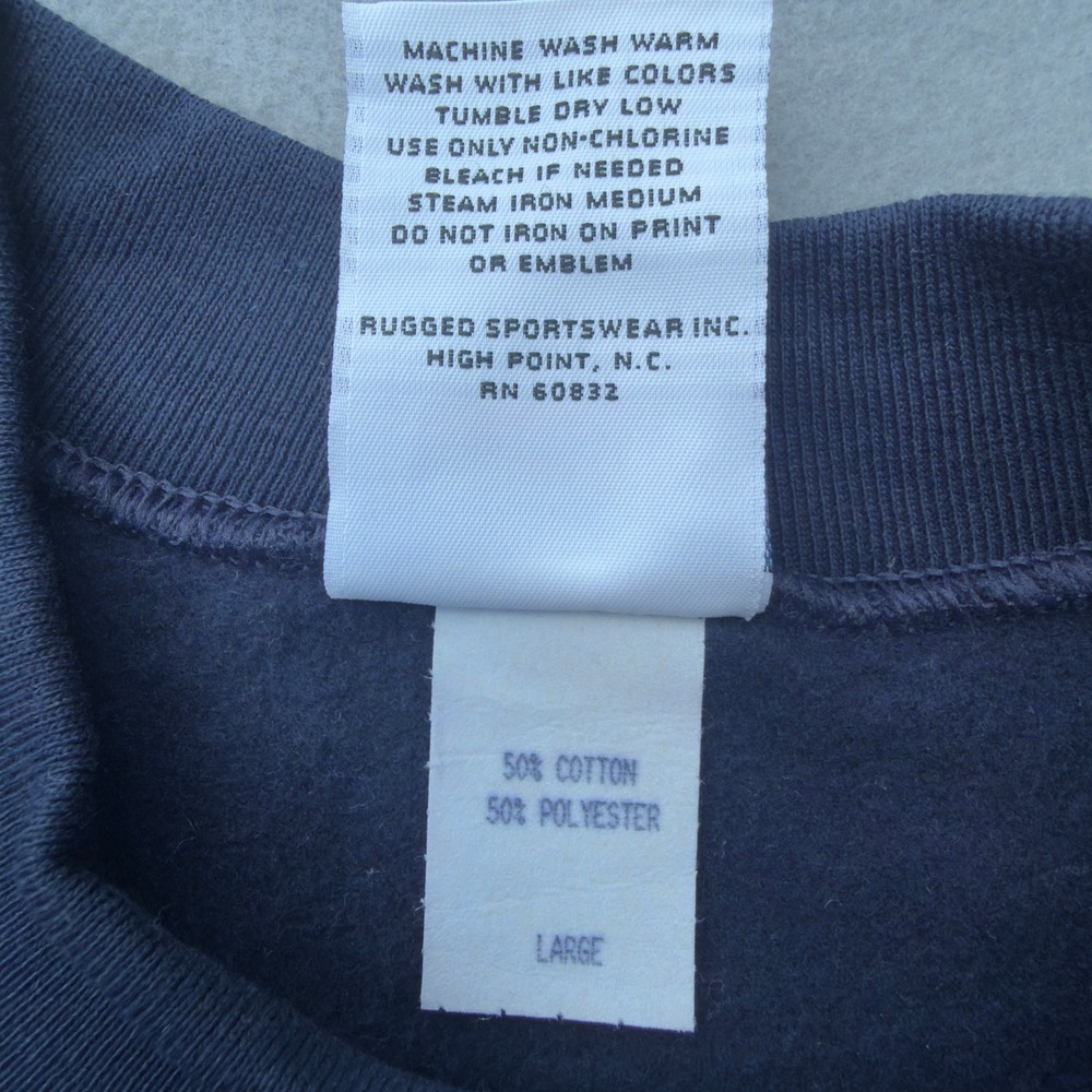 Vintage Rugged Sweats Mens Navy Blue Crewneck Sweatshirt Large Made in USA - Picture 5 of 5